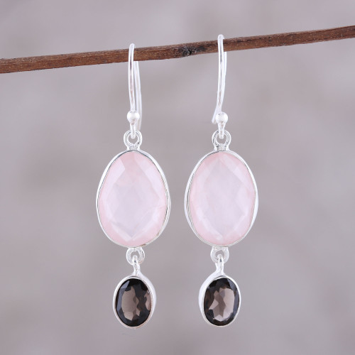 Amethyst & Rose Quartz Earrings - UnderArt Gallery | Jewellery